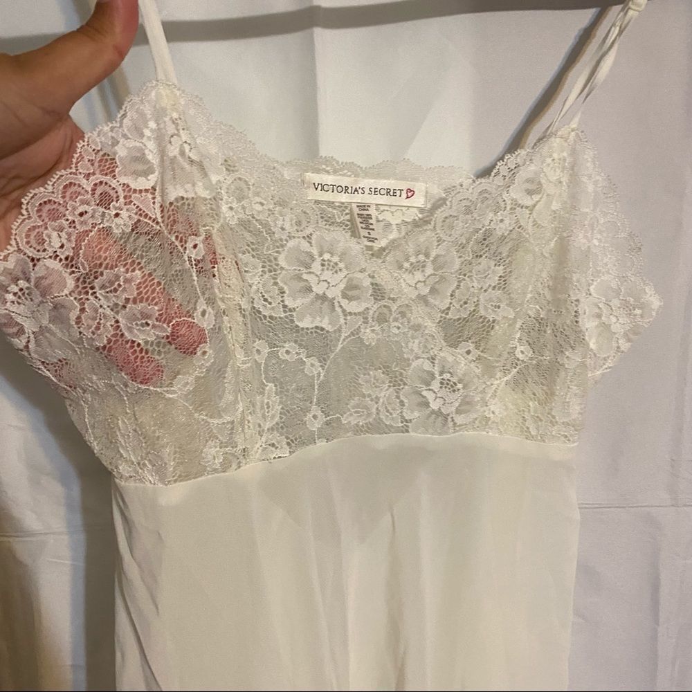 Victoria Secret Ivory lace top with sheer babydoll